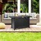 42 Inch Brown Rectangular Portable LP Gas Propane Fire Pit Table 60000 BTU Steel with Waterproof Cover for Patio Backyard Garden